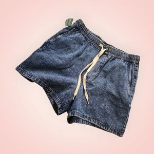 RSQ Dark Blue Jean Shorts with Cream Drawstring